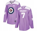 Winnipeg Jets #7 Ben Chiarot Authentic Purple Fights Cancer Practice NHL Jersey