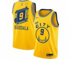 Golden State Warriors #9 Andre Iguodala Authentic Gold Hardwood Classics Basketball Jersey - The City Classic Edition