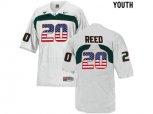 2016 US Flag Fashion Youth Miami Hurricanes Ed Reed #20 College Football Jersey - White
