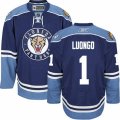 Florida Panthers #1 Roberto Luongo Authentic Navy Blue Third NHL Jersey