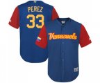 Venezuela Baseball #33 Martin Perez Royal Blue 2017 World Baseball Classic Replica Team Jersey