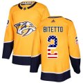 Nashville Predators #2 Anthony Bitetto Authentic Gold USA Flag Fashion NHL Jersey