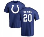 Indianapolis Colts #20 Jordan Wilkins Royal Blue Name & Number Logo T-Shirt