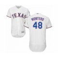 Texas Rangers #48 Rafael Montero White Home Flex Base Authentic Collection Baseball Player Jersey