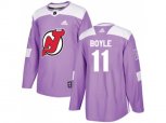 New Jersey Devils #11 Brian Boyle Purple Authentic Fights Cancer Stitched NHL Jersey