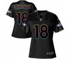 Women Seattle Seahawks #18 Jaron Brown Game Black Fashion Football Jersey