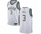 Milwaukee Bucks #3 George Hill Authentic White Basketball Jersey - Association Edition