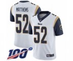 Los Angeles Rams #52 Clay Matthews White Vapor Untouchable Limited Player 100th Season Football Jersey