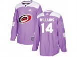 Carolina Hurricanes #14 Justin Williams Purple Authentic Fights Cancer Stitched NHL Jersey