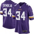 Minnesota Vikings #34 Andrew Sendejo Game Purple Team Color NFL Jersey