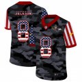 Baltimore Ravens #8 Lamar Jackson Camo Flag Nike Limited Jersey