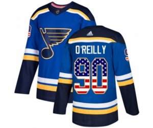 Adidas St. Louis Blues #90 Ryan O\'Reilly Authentic Blue USA Flag Fashion NHL Jersey