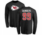 Kansas City Chiefs #99 Khalen Saunders Black Name & Number Logo Long Sleeve T-Shirt