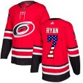 Carolina Hurricanes #7 Derek Ryan Authentic Red USA Flag Fashion NHL Jersey