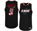 Miami Heat #3 Dwyane Wade Authentic Black Athletic Notorious Fashion Basketball Jersey