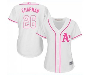 Women\'s Oakland Athletics #26 Matt Chapman Replica White Fashion Cool Base Baseball Jersey