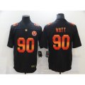 Pittsburgh Steelers #90 T. J. Watt Black colorful Nike Limited Jersey