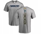 Los Angeles Chargers #21 LaDainian Tomlinson Ash Backer T-Shirt