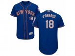 New York Mets #18 Travis d'Arnaud Royal Gray Flexbase Authentic Collection MLB Jersey