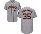 Houston Astros #35 Justin Verlander Grey Flexbase Authentic Collection Baseball Jersey