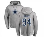 Dallas Cowboys #94 Charles Haley Ash Name & Number Logo Pullover Hoodie