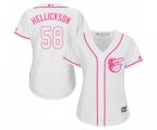 Women's Baltimore Orioles #58 Jeremy Hellickson Replica White Fashion Cool Base Baseball Jersey