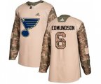 Adidas St. Louis Blues #6 Joel Edmundson Authentic Camo Veterans Day Practice NHL Jersey