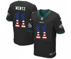 Philadelphia Eagles #11 Carson Wentz Elite Black Alternate USA Flag Fashion Football Jersey