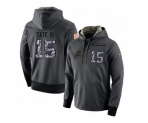 Detroit Lions #15 Golden Tate III Stitched Black Anthracite Salute to Service Player Performance Hoodie