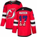 New Jersey Devils #17 Patrick Maroon Authentic Red USA Flag Fashion NHL Jersey