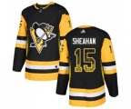 Adidas Pittsburgh Penguins #15 Riley Sheahan Authentic Black Drift Fashion NHL Jersey