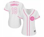 Women's Chicago Cubs #18 Ben Zobrist Authentic White Fashion Baseball Jersey