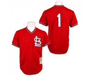 1985 St. Louis Cardinals #1 Ozzie Smith Replica Red Throwback Baseball Jersey