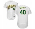 Oakland Athletics Chris Bassitt White Home Flex Base Authentic Collection Baseball Player Jersey