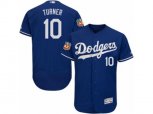 Los Angeles Dodgers #10 Justin Turner Royal Blue Flexbase Authentic Collection MLB Jersey