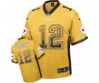 Pittsburgh Steelers #12 Terry Bradshaw Elite Gold Drift Fashion Football Jersey