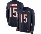 Chicago Bears #15 Eddy Pineiro Limited Navy Blue Therma Long Sleeve Football Jersey