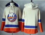 New York Islanders Blank Cream Sawyer Hooded Sweatshirt Stitched NHL Jersey