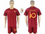 Roma #10 Totti Red Retire Soccer Club Jersey