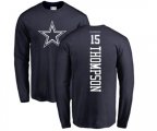 Dallas Cowboys #15 Deonte Thompson Navy Blue Backer Long Sleeve T-Shirt