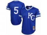 1989 Kansas City Royals #5 George Brett Authentic Royal Blue Throwback MLB Jersey