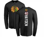Chicago Blackhawks #40 John Hayden Black Backer Long Sleeve T-Shirt