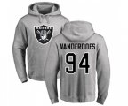 Oakland Raiders #94 Eddie Vanderdoes Ash Name & Number Logo Pullover Hoodie