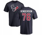 Houston Texans #76 Seantrel Henderson Navy Blue Name & Number Logo T-Shirt