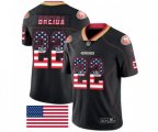 San Francisco 49ers #22 Matt Breida Limited Black Rush USA Flag Football Jersey