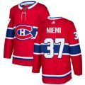 Montreal Canadiens #37 Antti Niemi Authentic Red Home NHL Jersey