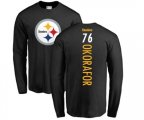 Pittsburgh Steelers #76 Chukwuma Okorafor Black Backer Long Sleeve T-Shirt