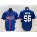 New York Giants #56 Lawrence Taylor Blue Stitched MLB Cool Base Nike Baseball Jersey