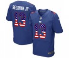 New York Giants #13 Odell Beckham Jr Elite Royal Blue Home USA Flag Fashion Football Jersey