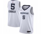 Memphis Grizzlies #5 Bruno Caboclo Authentic White Finished Basketball Jersey - Association Edition
